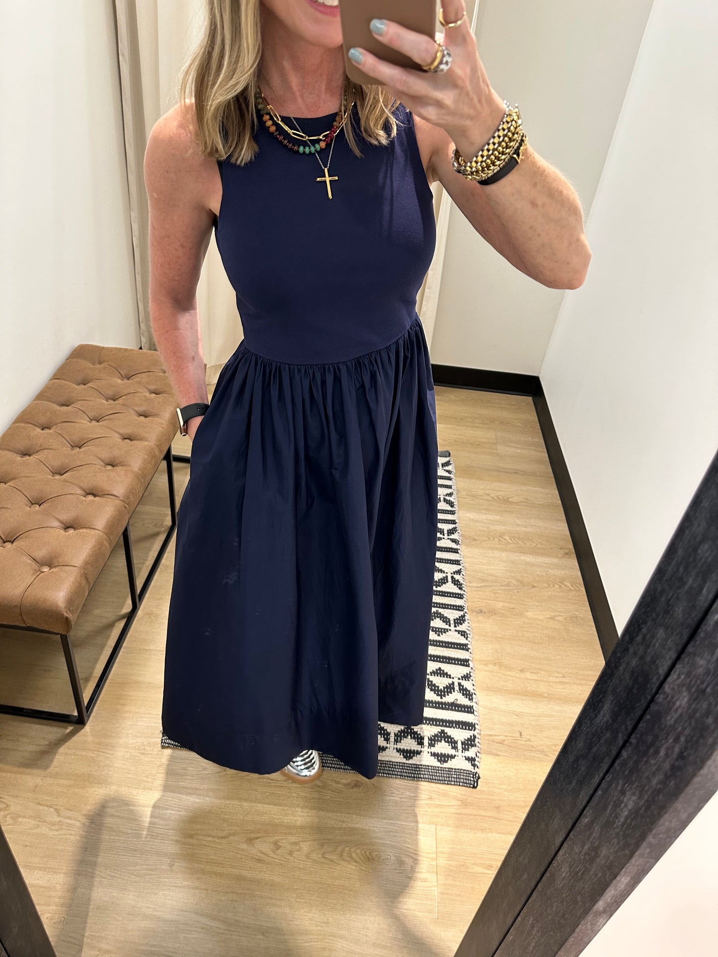Jolene Midi Dress- Navy