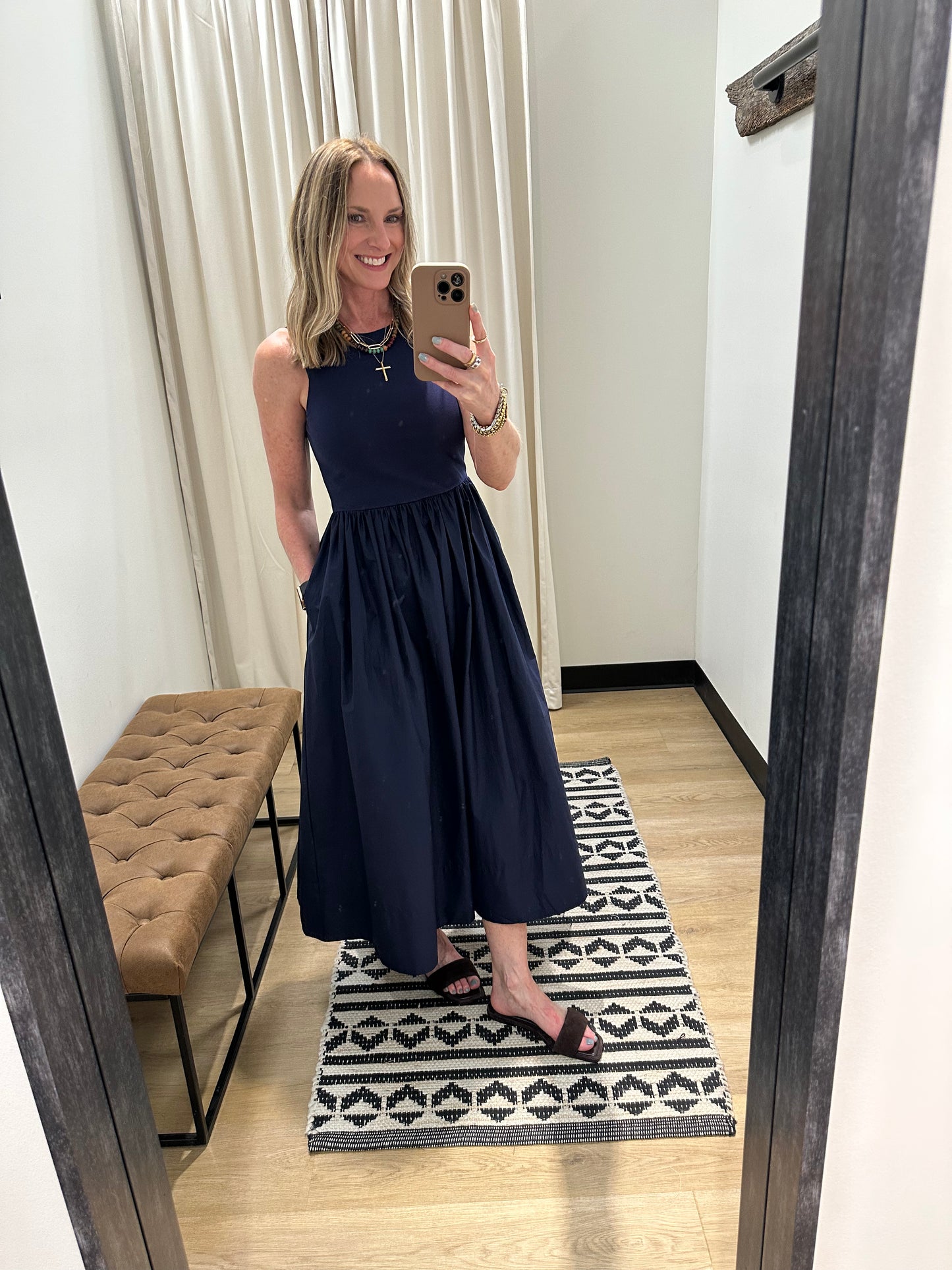 Jolene Midi Dress- Navy