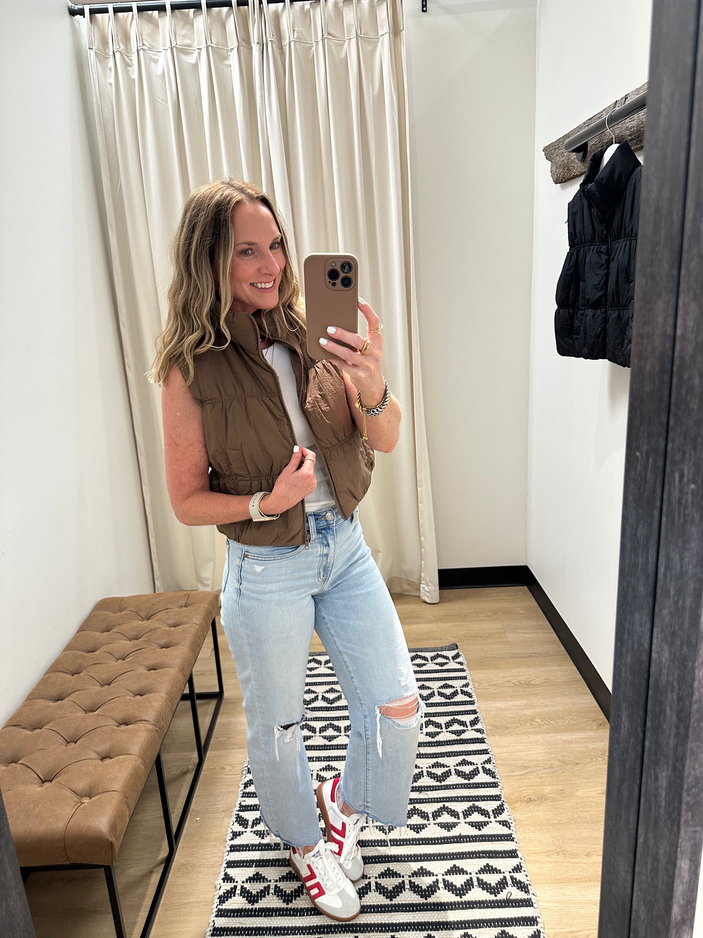 Cheryl Puffer Vest- Brown