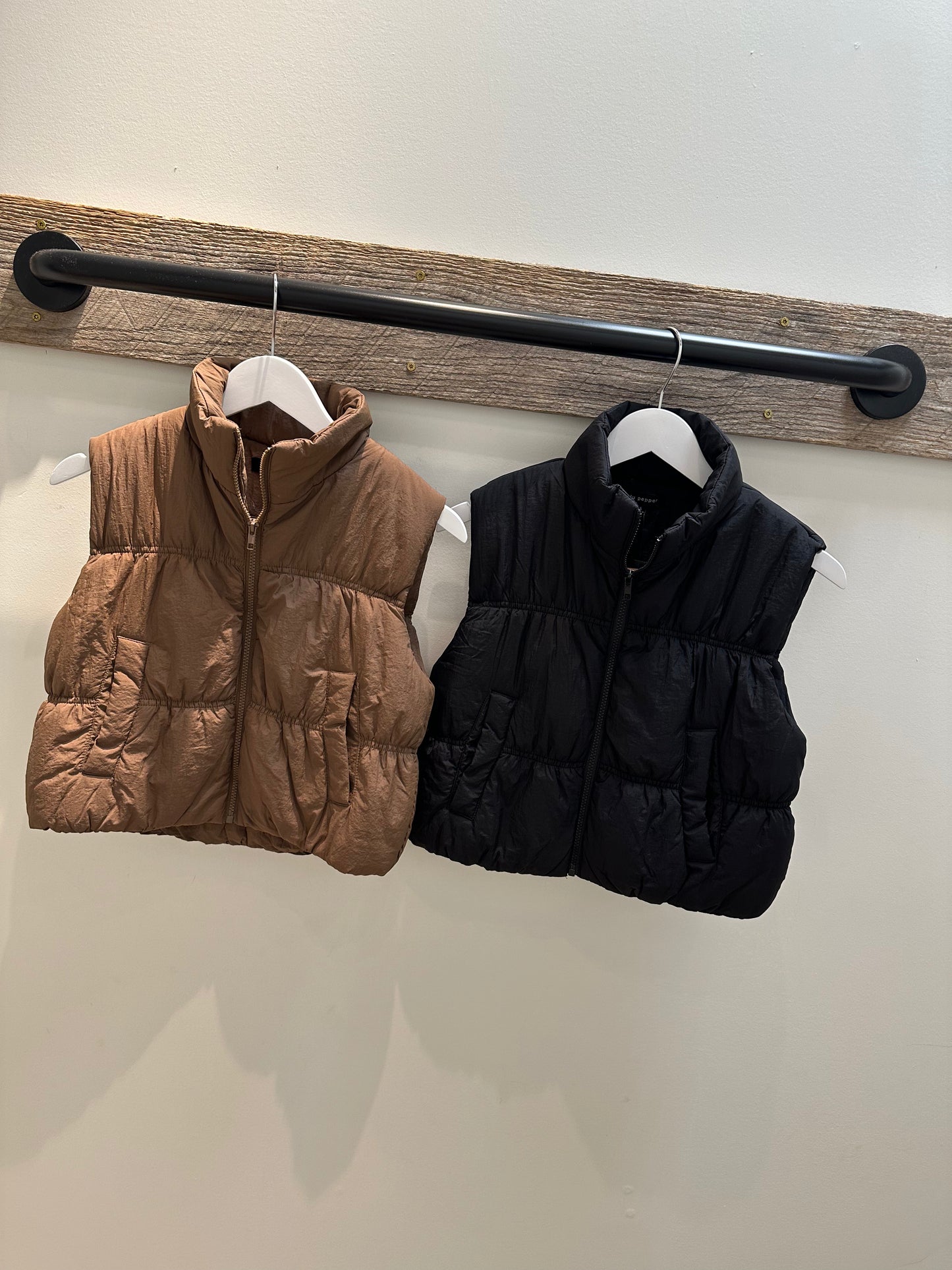 Cheryl Puffer Vest- Black