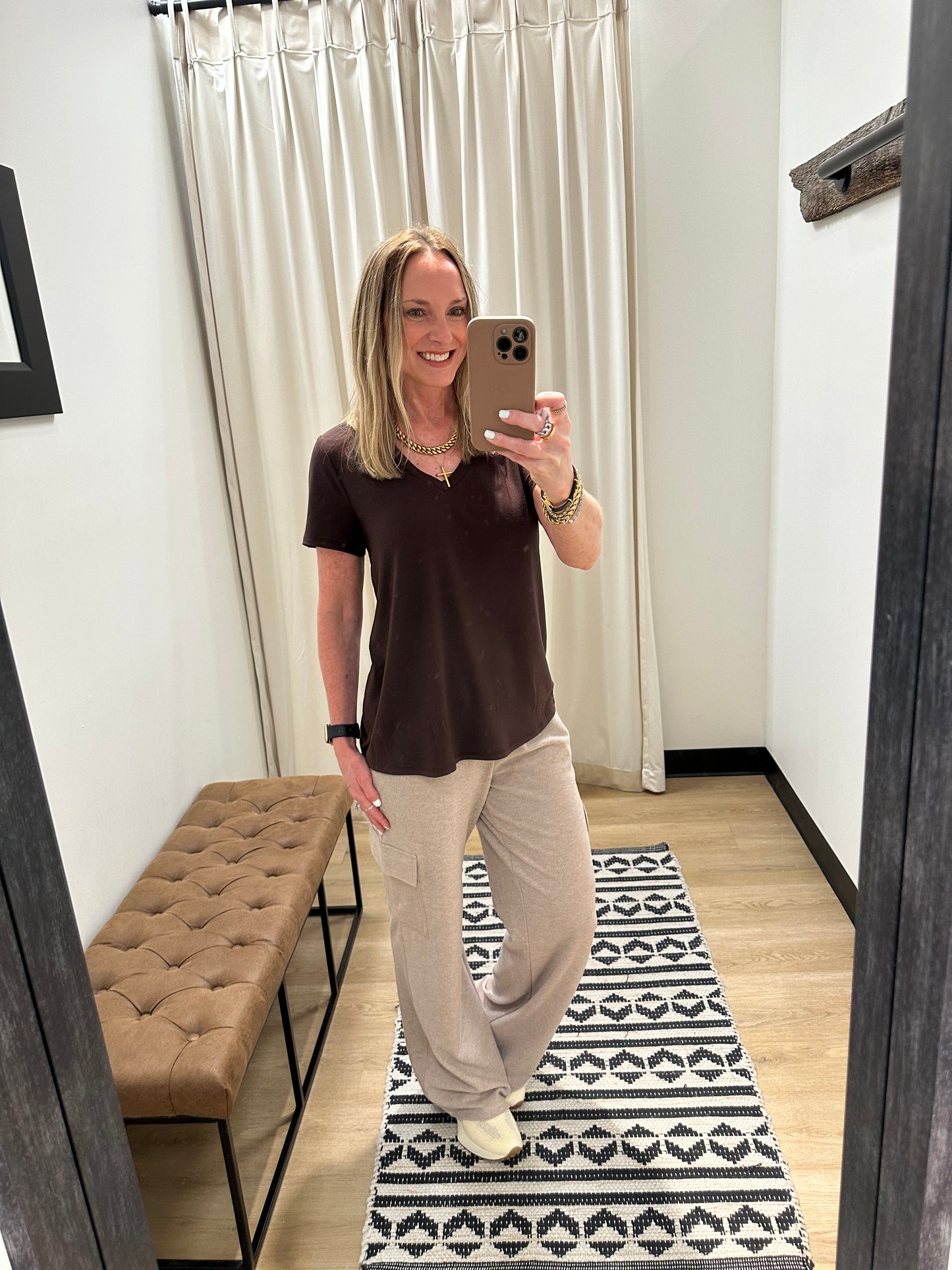 Tatiana V Neck Coffee Bean