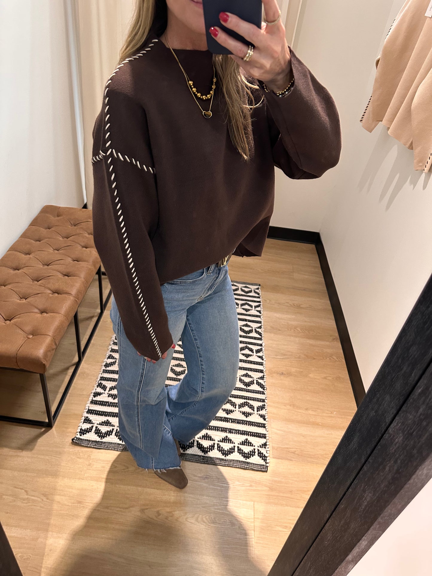 Kelsey Knit Sweater- Chocolate