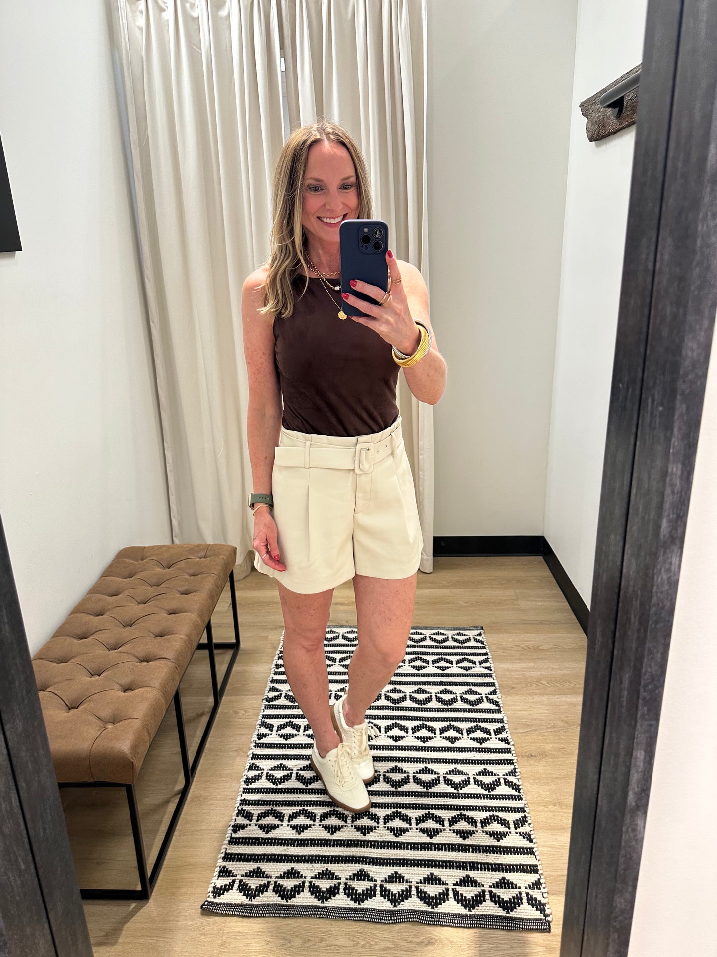 Opal Faux Leather Short- Ivory