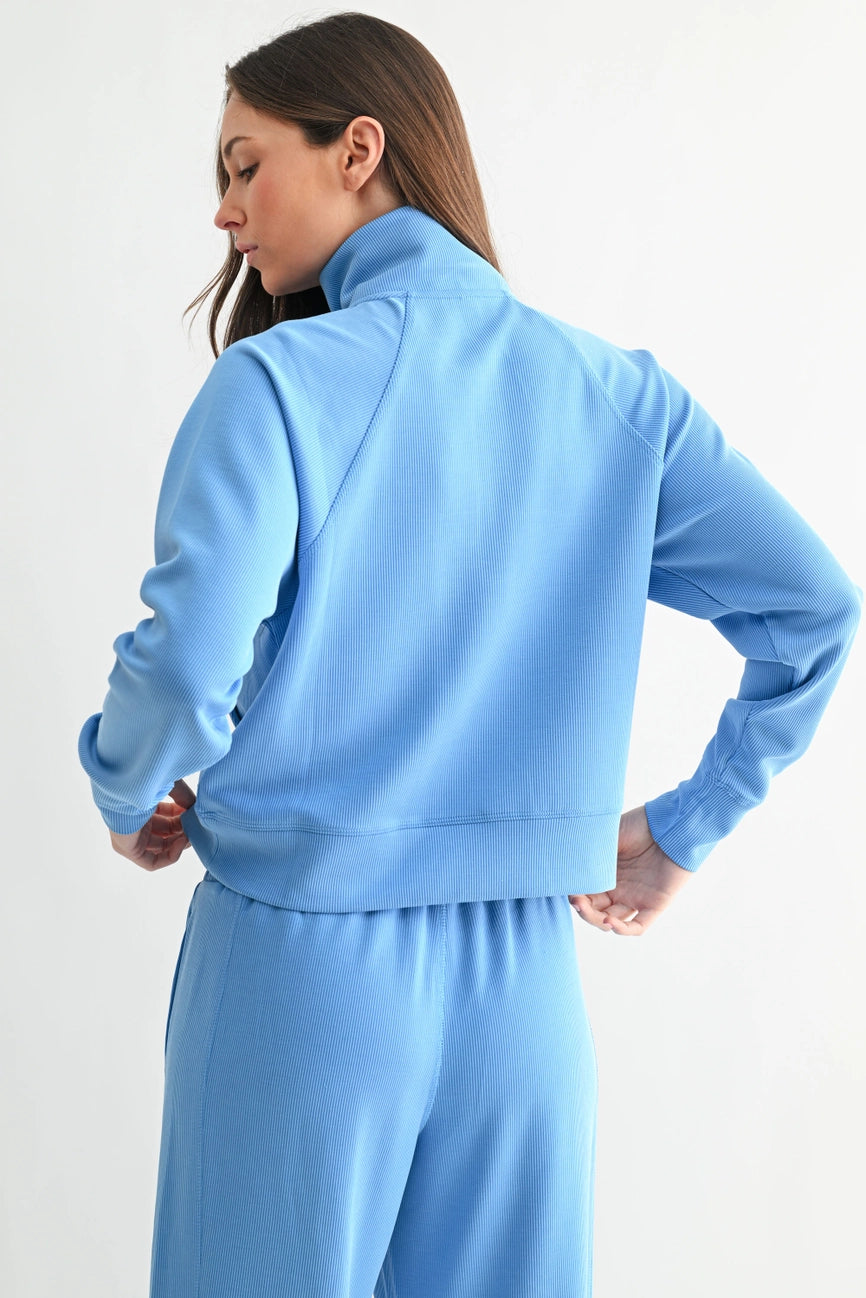 Luxe Sand Wash Rib 1/4 Zip Sweater