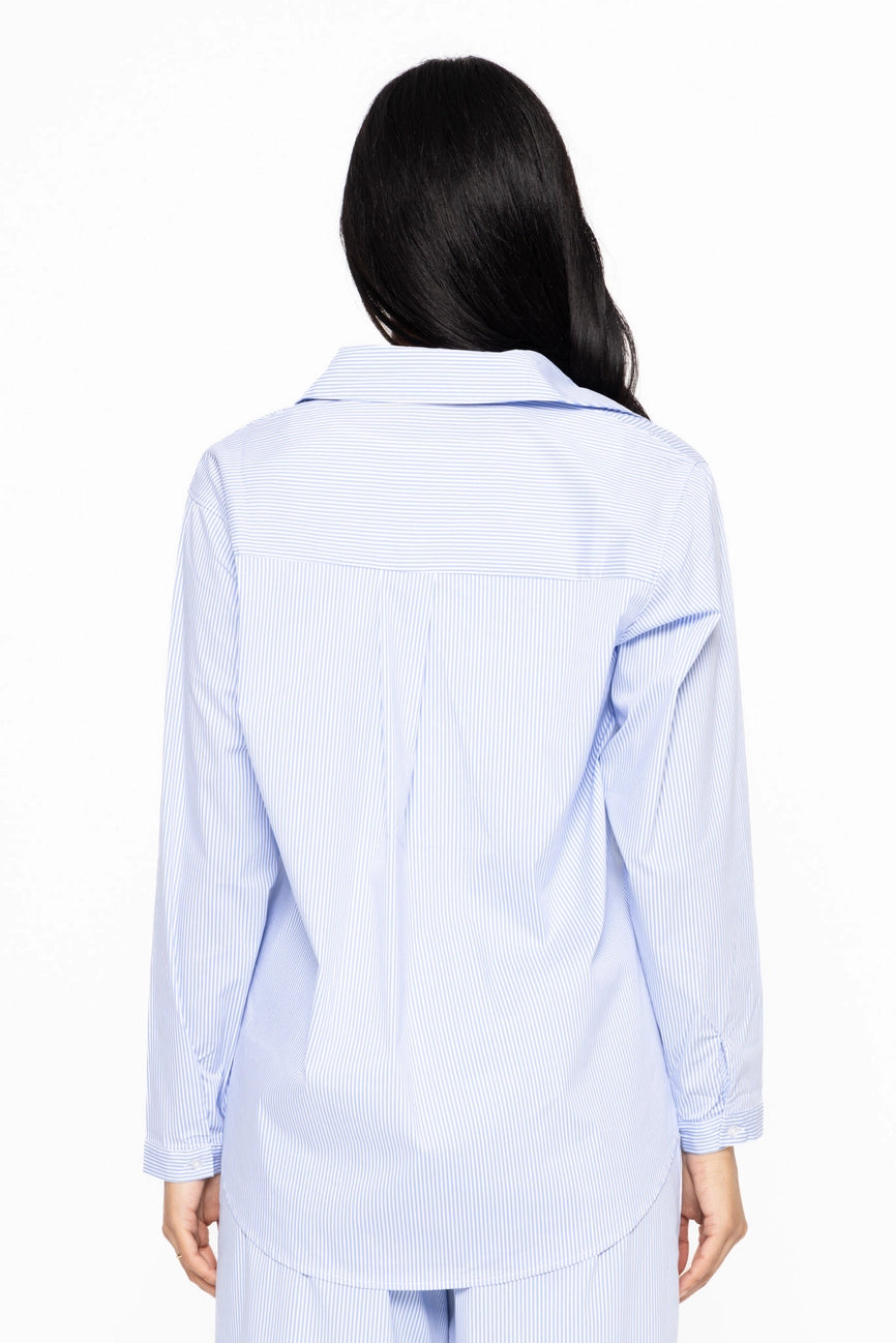 Conley Striped Button-up Top