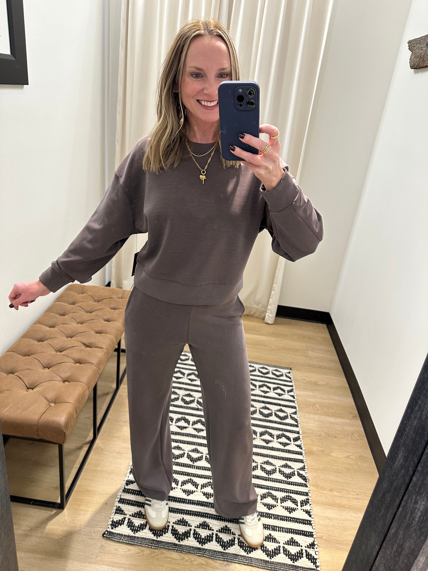 Lucie Scuba Pullover- Walnut