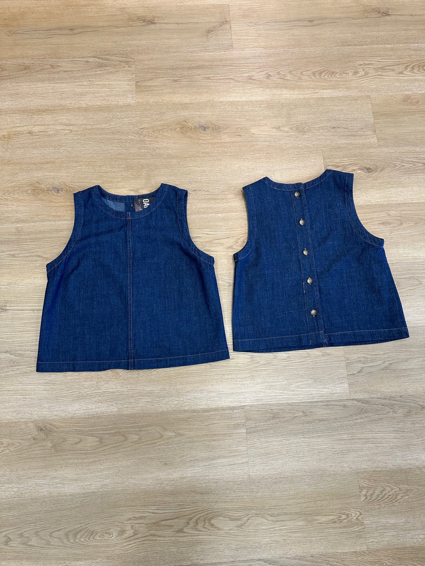 Macy Sleeveless Denim Top
