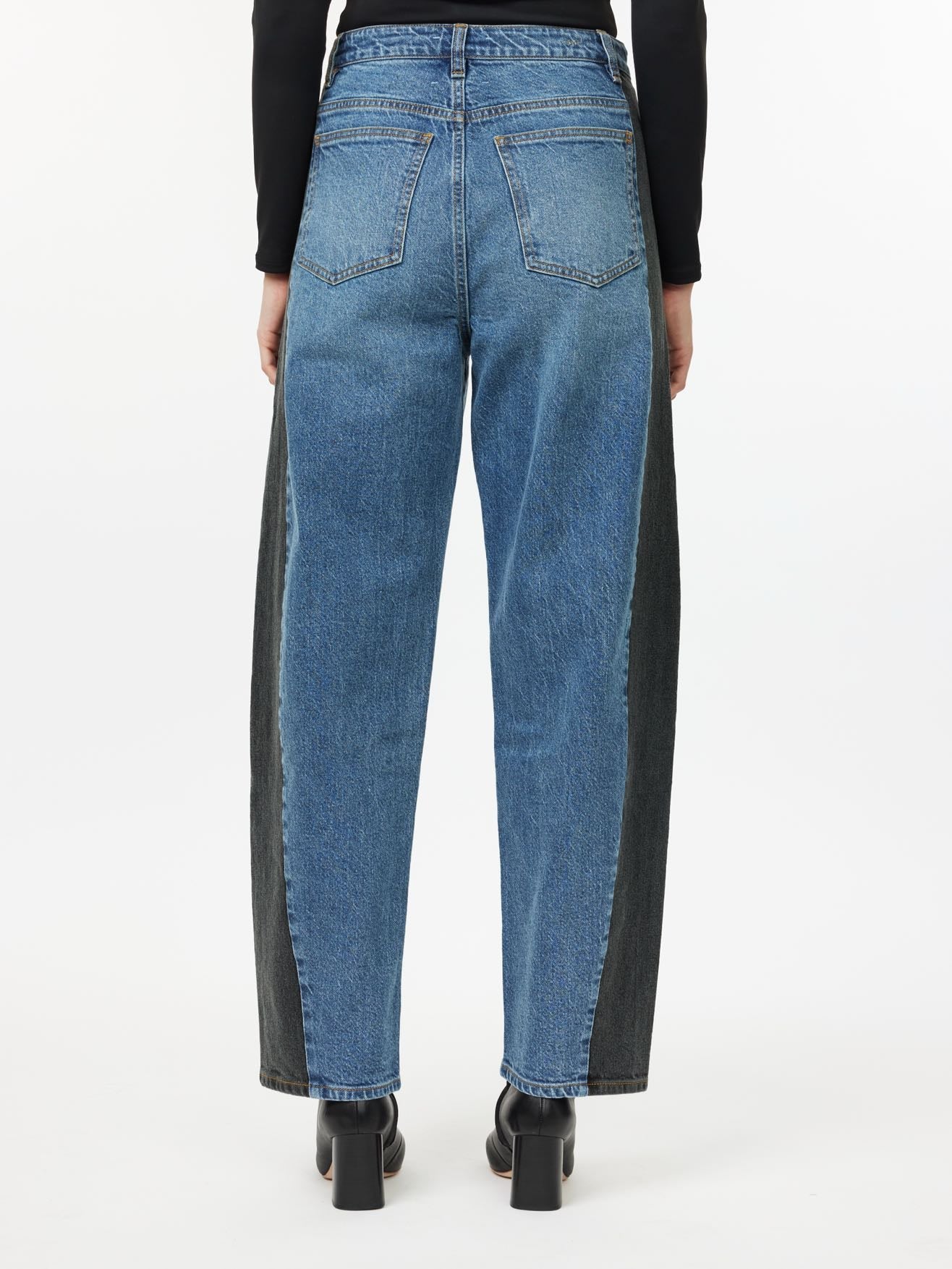 Two Tone Ankle Barrel Jean
