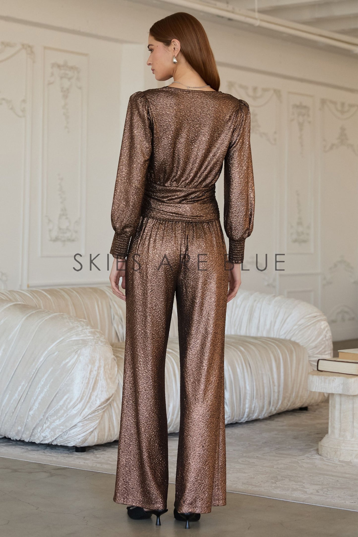 Alyssa Foil Long Sleeve Top