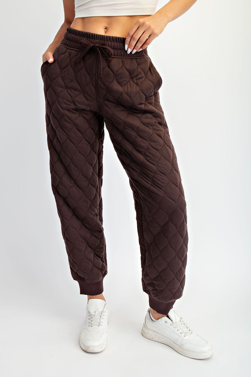 Lucy Quilted Jogger Pant- Espresso