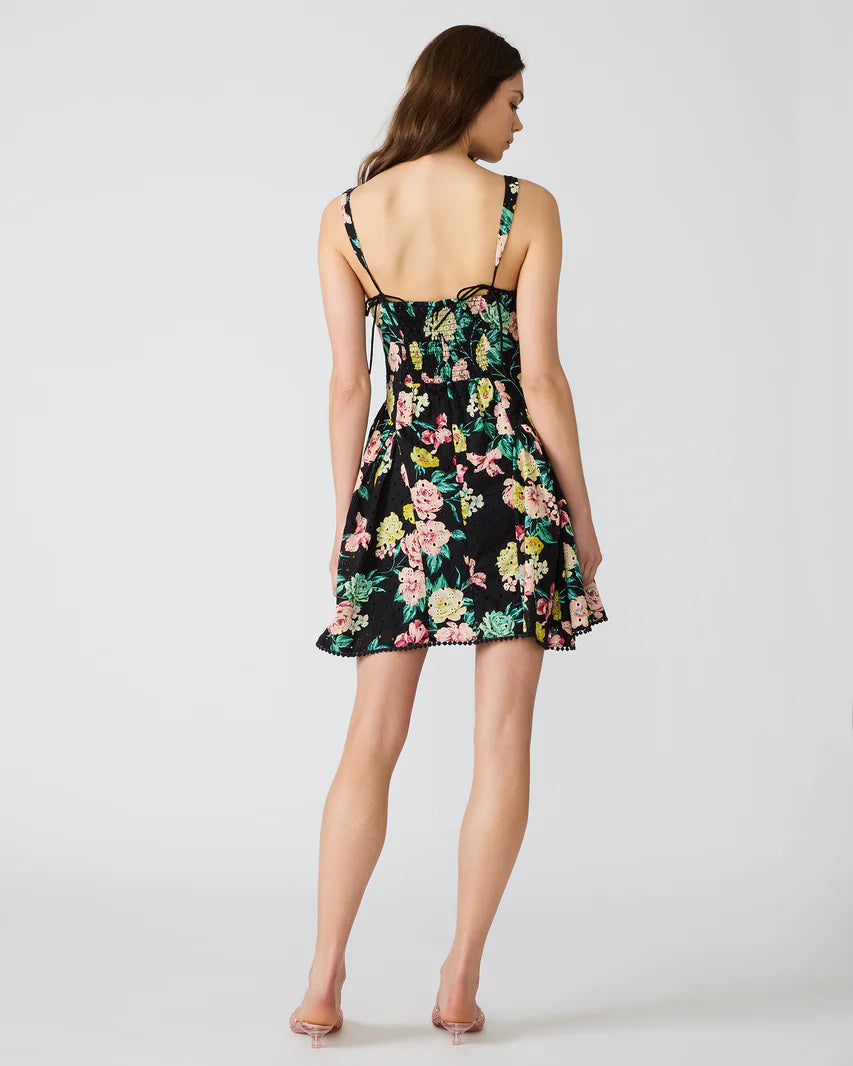 Olympia Dress Black Ditsy