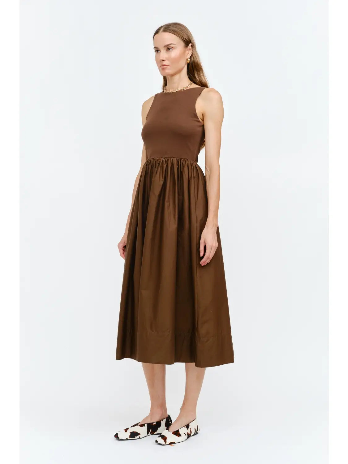 Jolene MIDI Dress- Brown