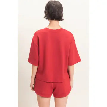 Tinley Loose Fit Top-Red