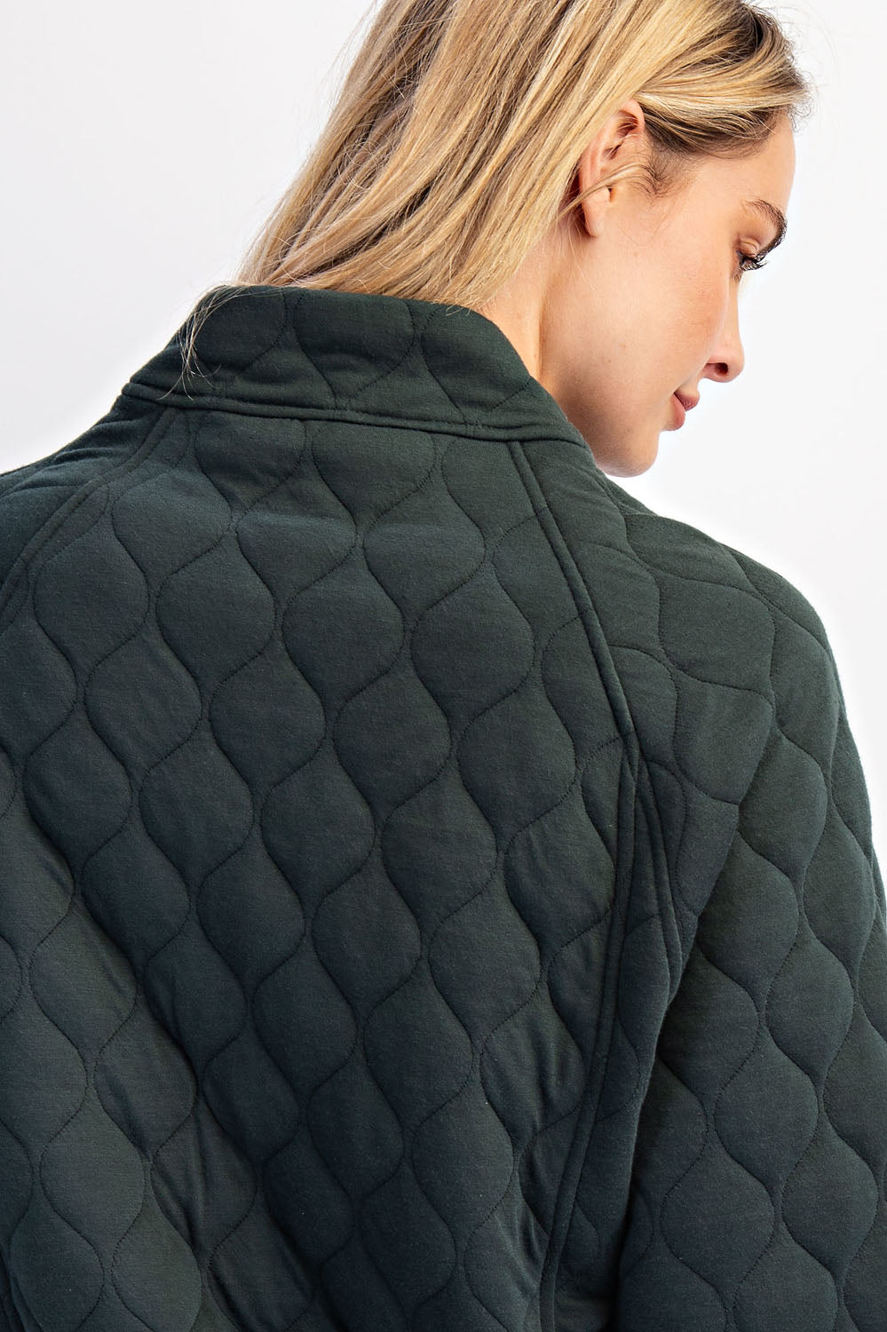 Jacey Quilt + Fleece Hoodie Jacket- Regency Green