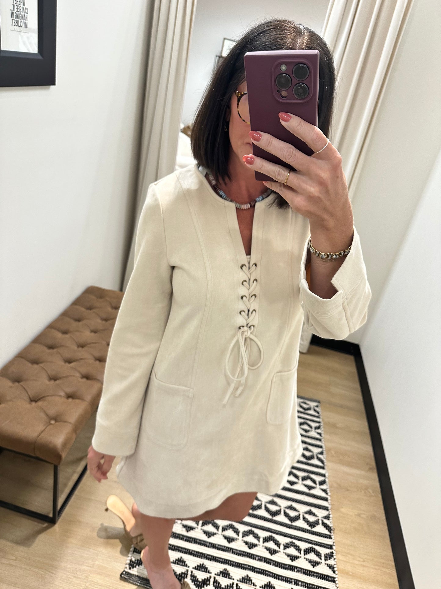 Mya Faux Suede Dress