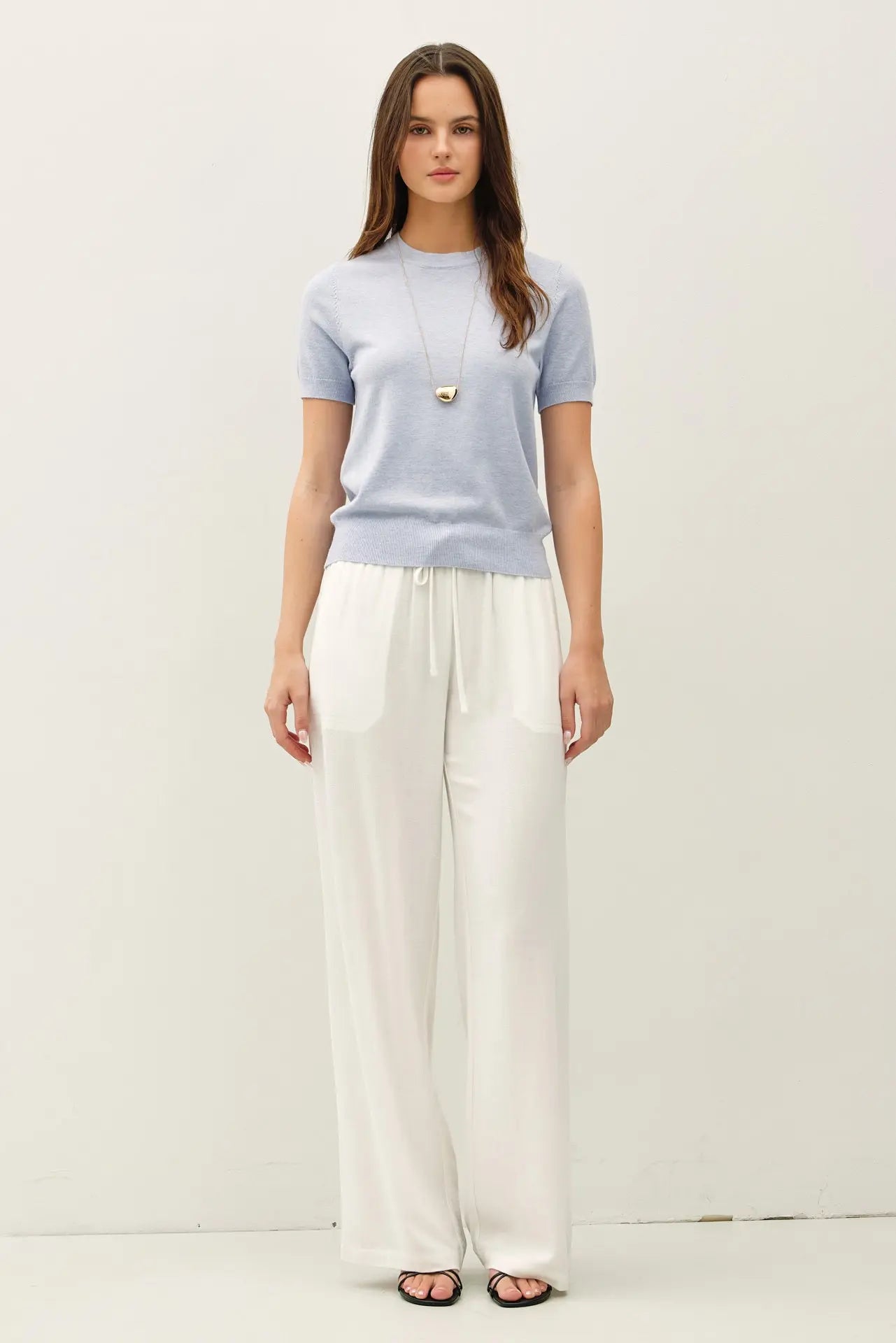 Santana Sweater Top- Sky Blue