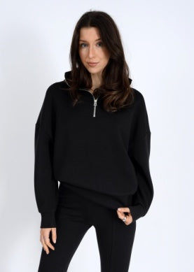 Seanni Soft Half Zip- Black