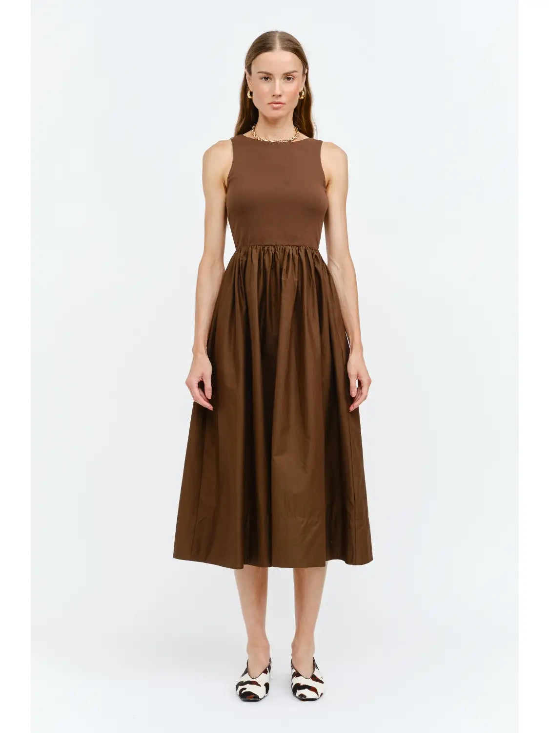 Jolene MIDI Dress- Brown
