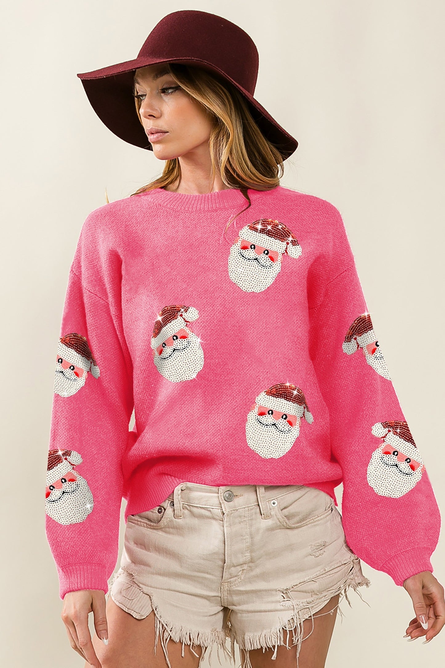 Santa Sequin Patches Sweater