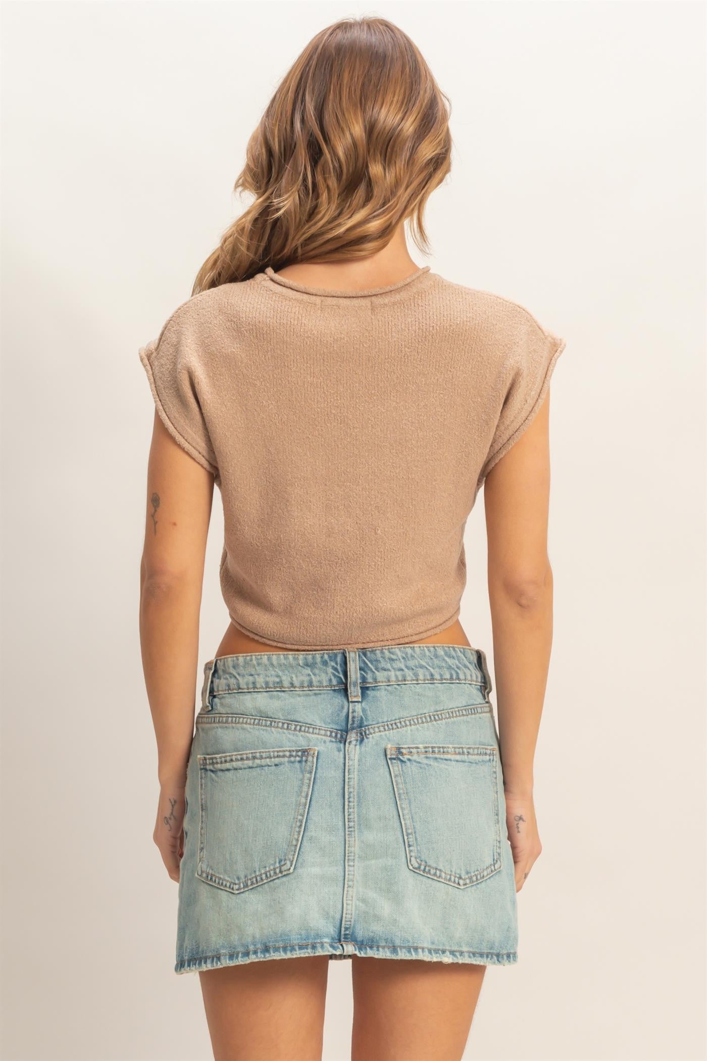 Lana Cap Sleeve Knit Top