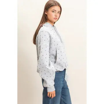 Star Print Bubble Hoodie