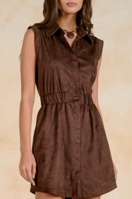 Chana Suede Dress- Chocolate