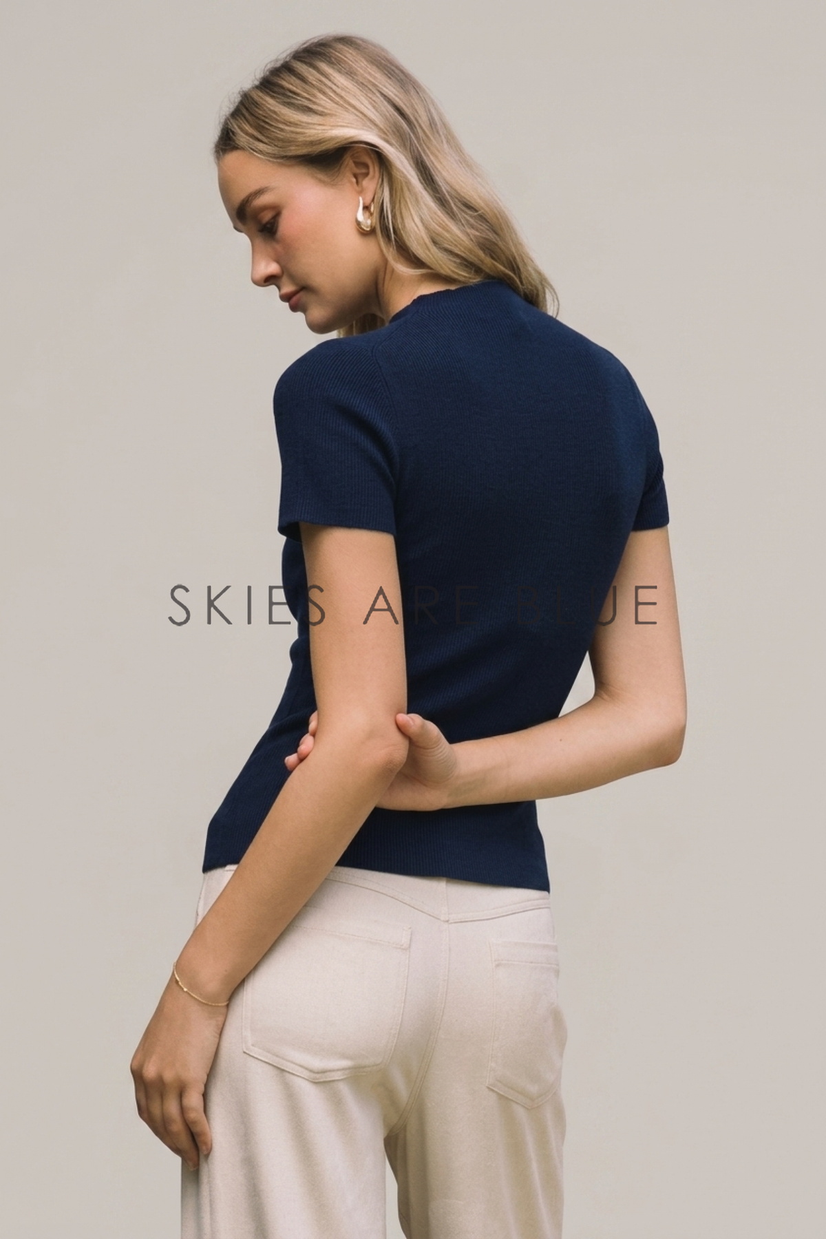 McKenna Short Sleeve Sweater Navy