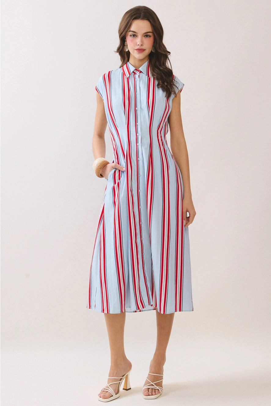 Ella Stripe Americana Dress