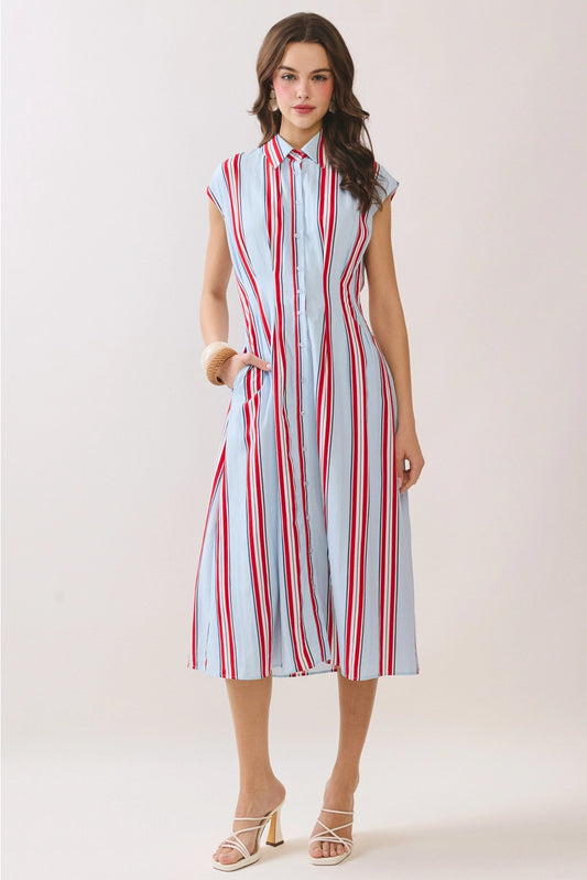 Ella Stripe Americana Dress