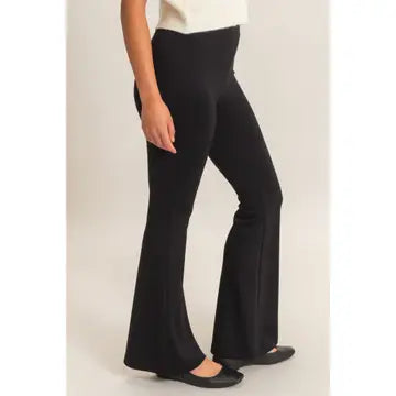 Tinley Flared Elastic Waist Pant-Black