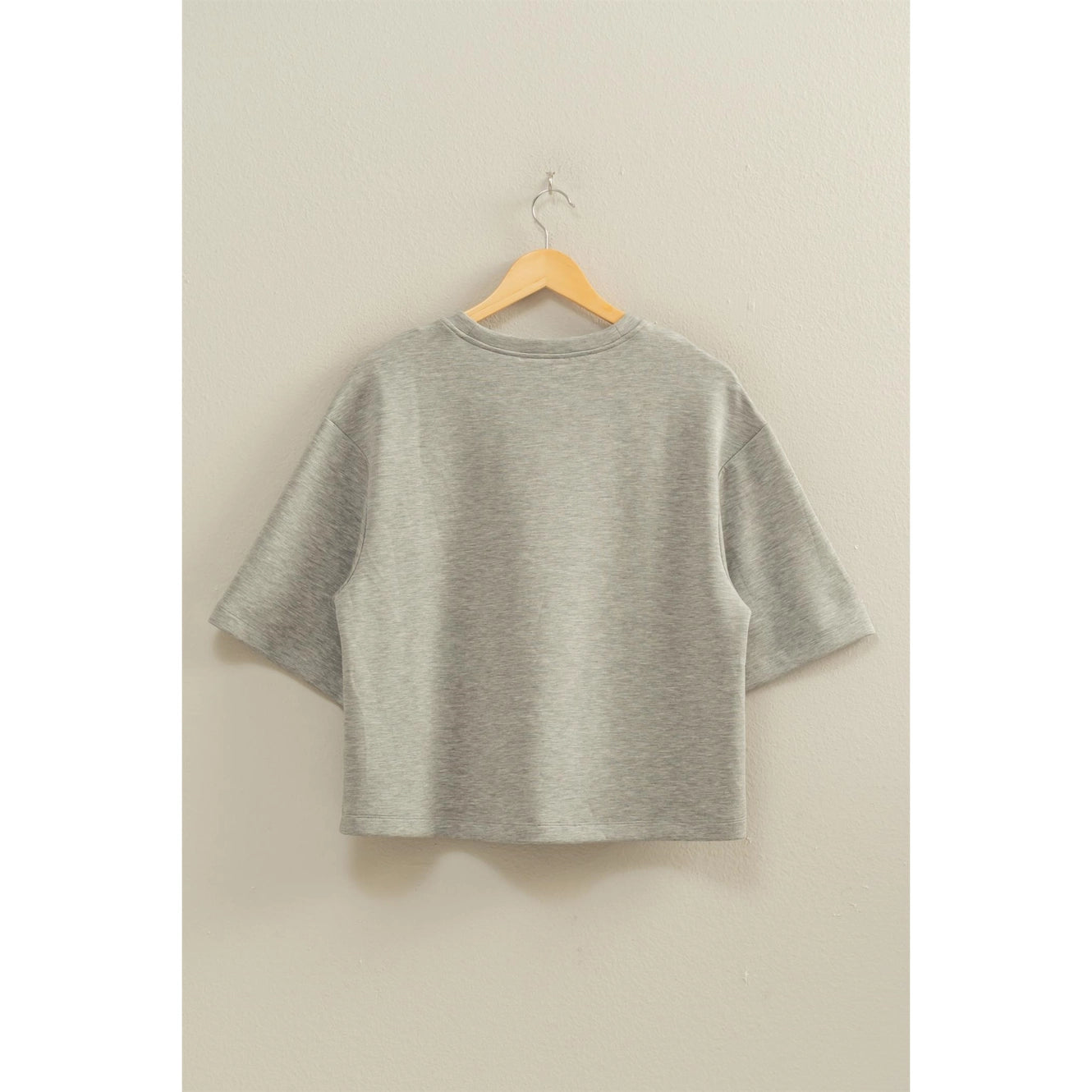 Jada Scuba Drop Shoulder- Heather Gray