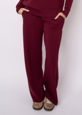 Victoria Soft Knit Pant- Oxblood
