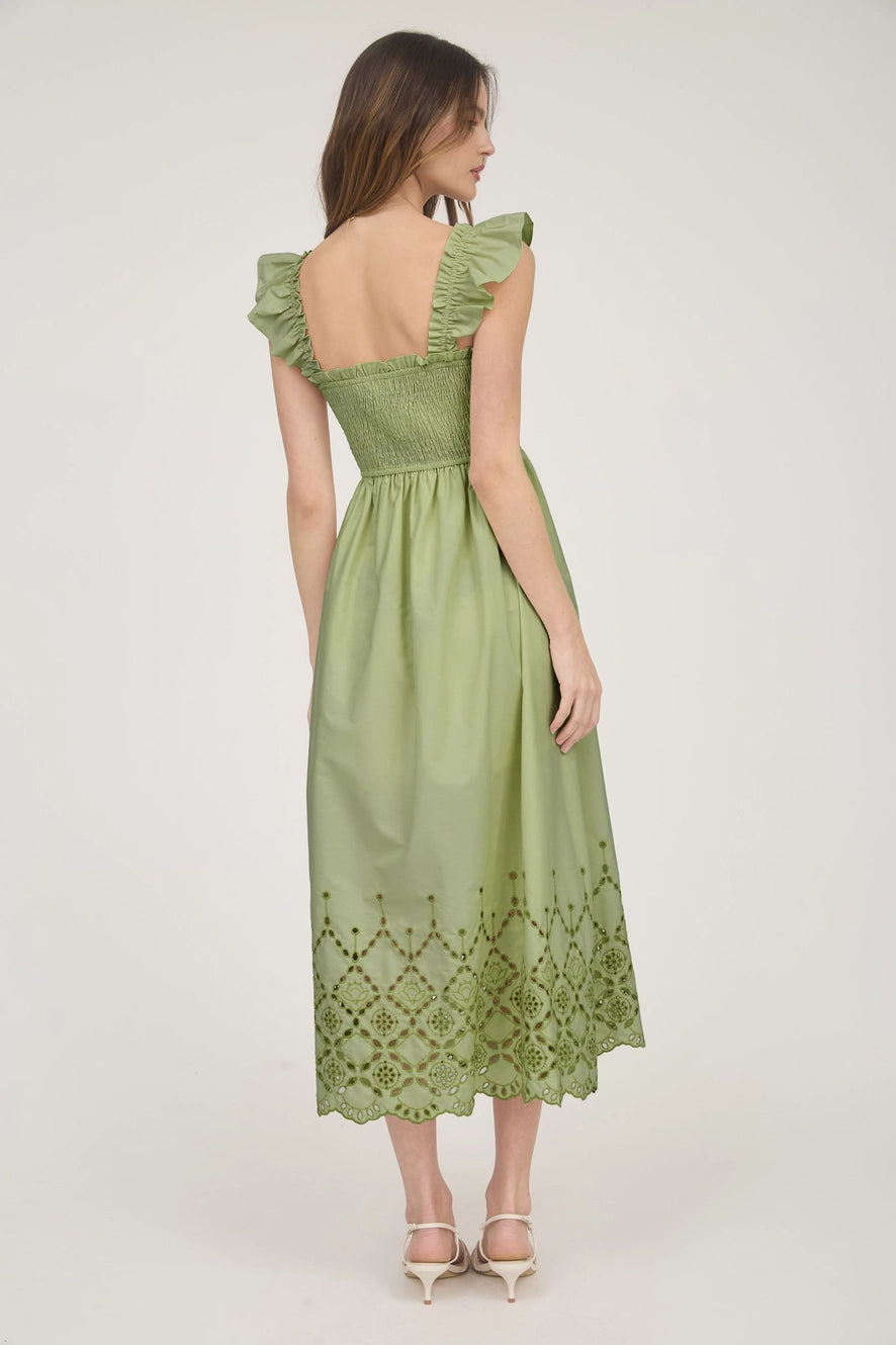 Nia Eyelet MIDI Dress