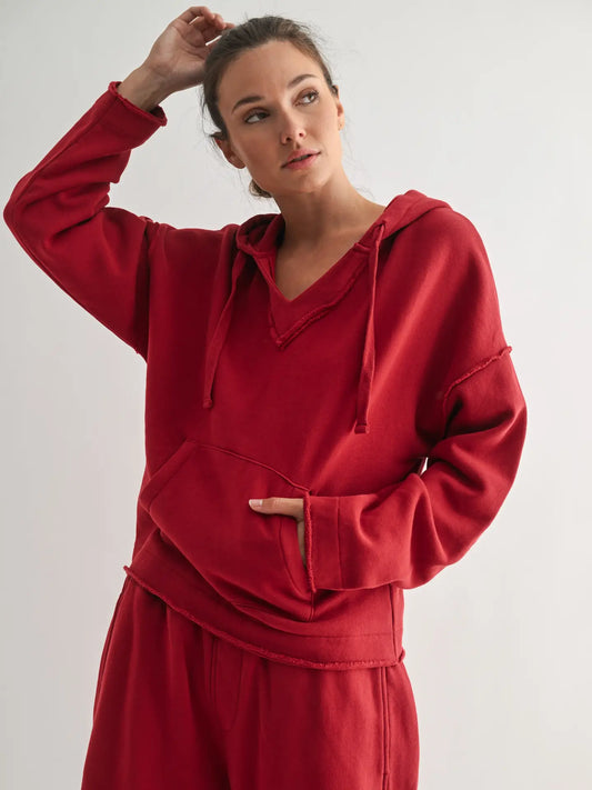 Malibu Air Cotton Hoodie- Red