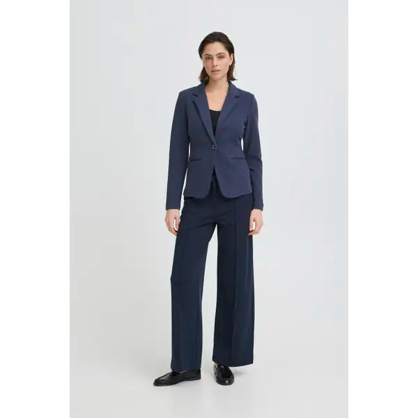 Janet Navy Check Blazer