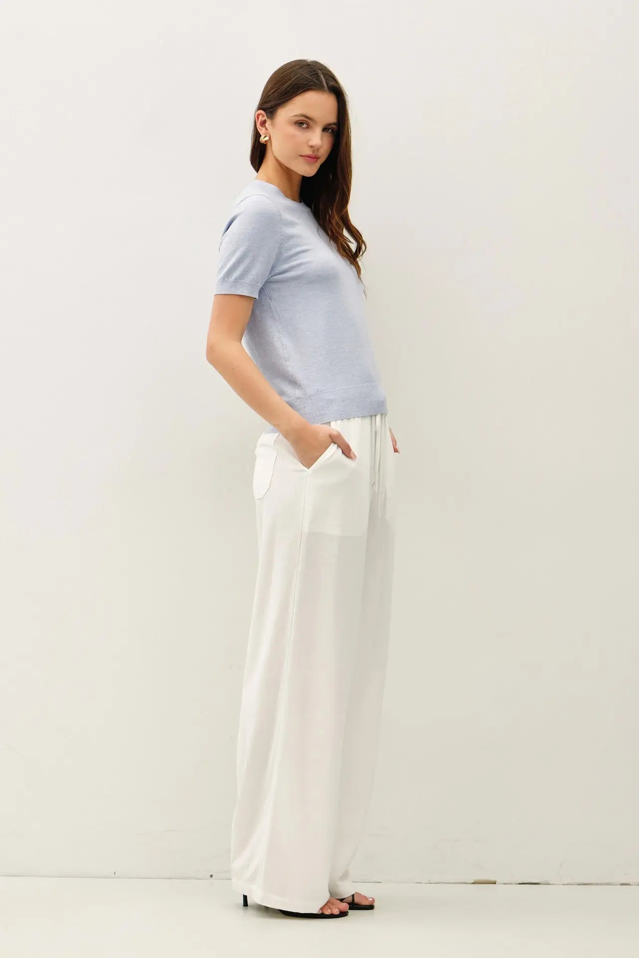 Santana Sweater Top- Sky Blue