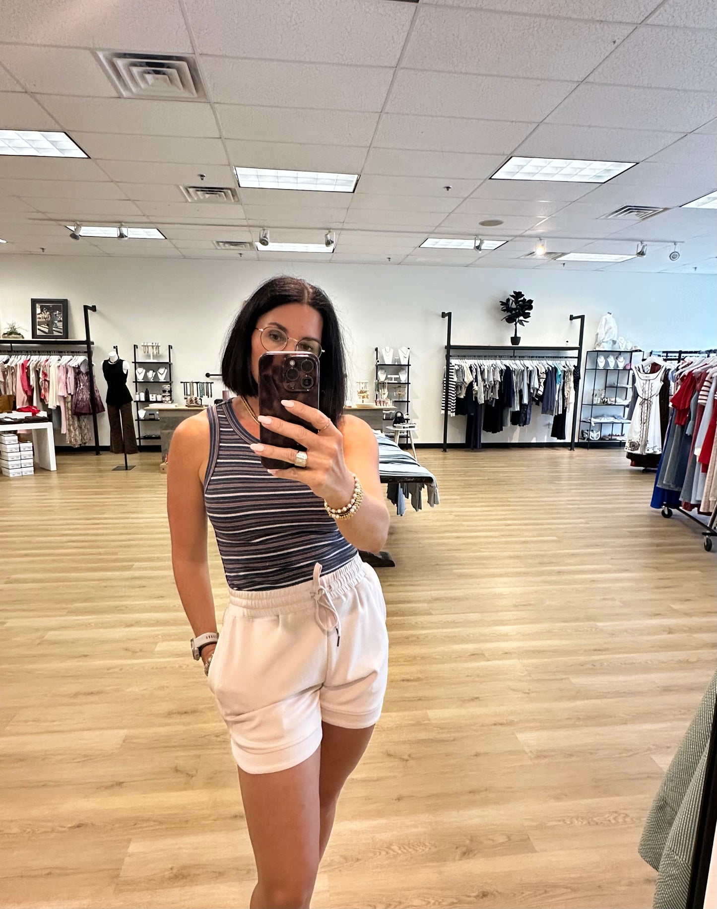 Edlin Tank- Navy Stripe
