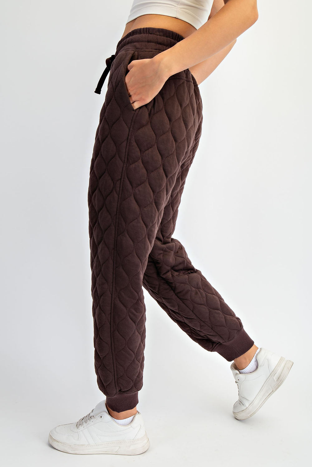 Lucy Quilted Jogger Pant- Espresso