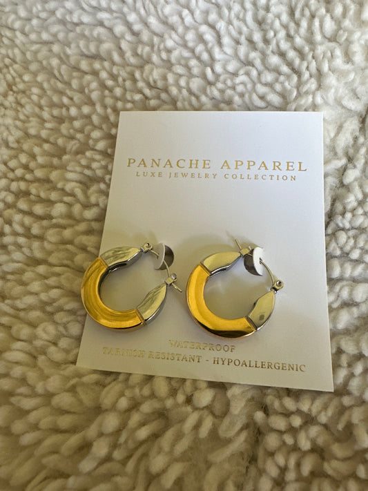 Luxe Gold & Silver Thick Hoops
