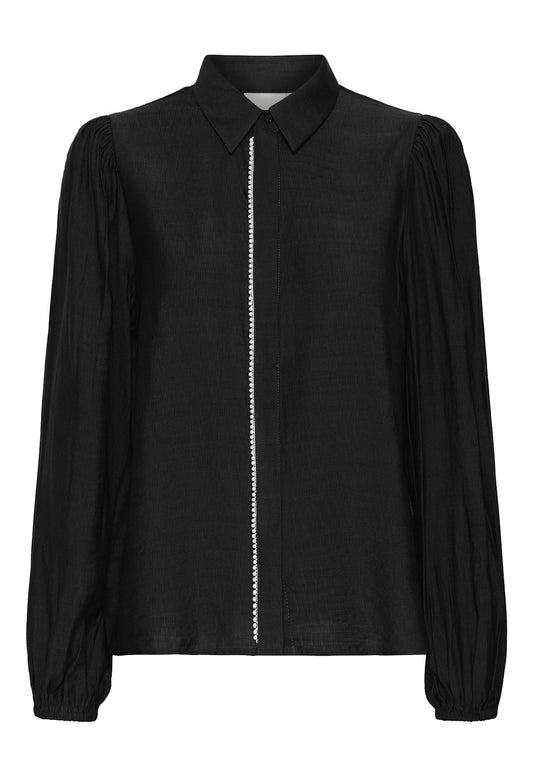 Sienna Pearl Blouse- Black