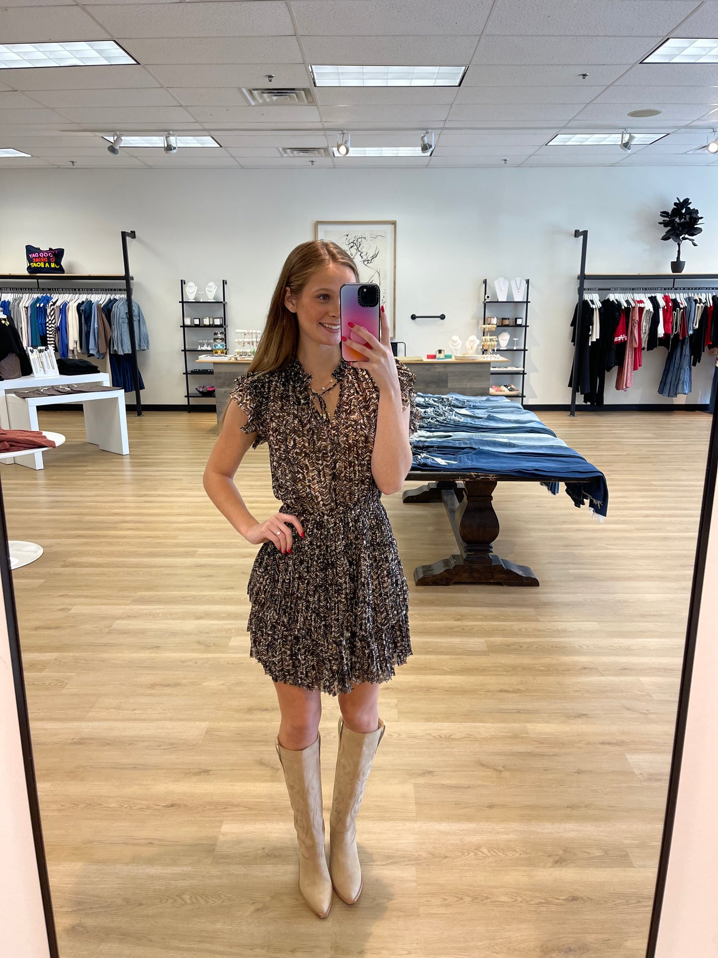 Addison Print Layered Dress