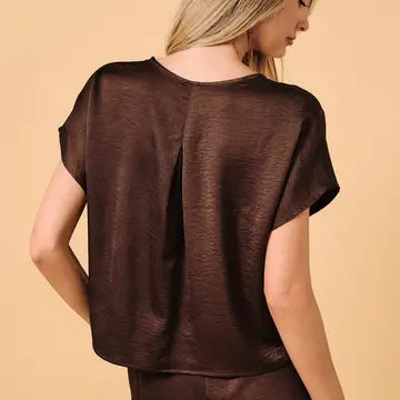 Lyndsey V-Neck Satin Top