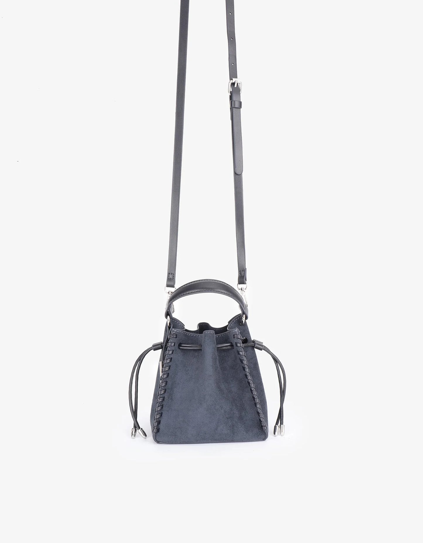 Fallon Mini Faux Suede Bag- Slate