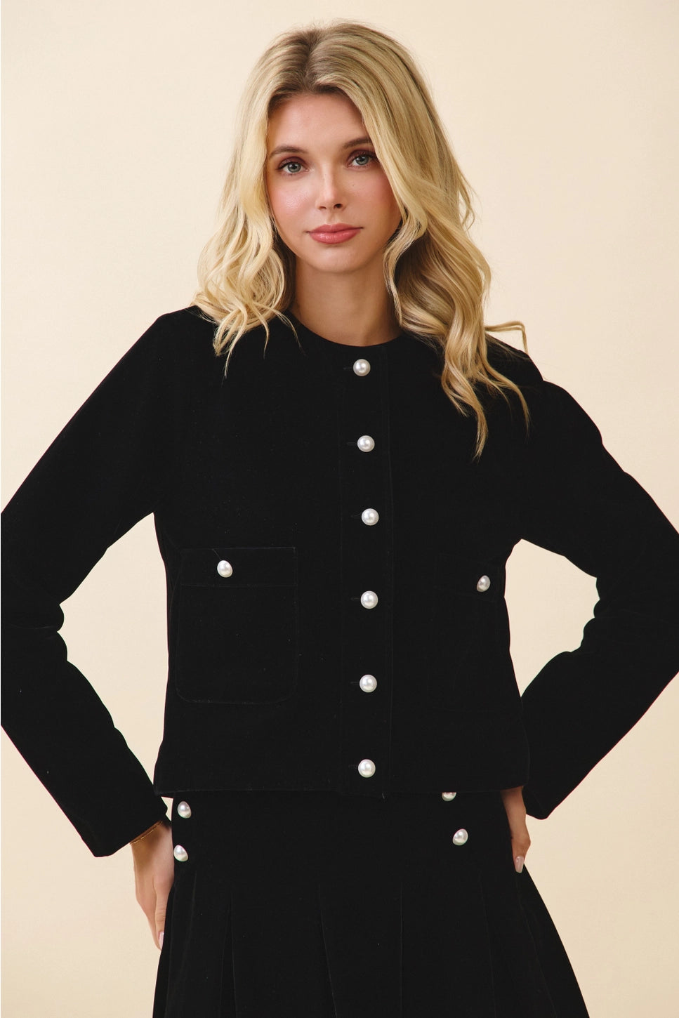 Pearl Velvet Jacket Top