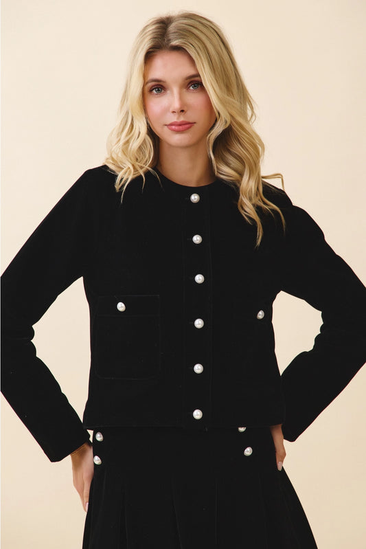 Pearl Velvet Jacket Top