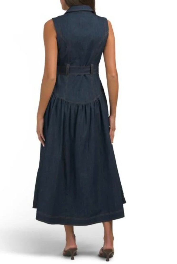 Natalie Belted Denim Dress