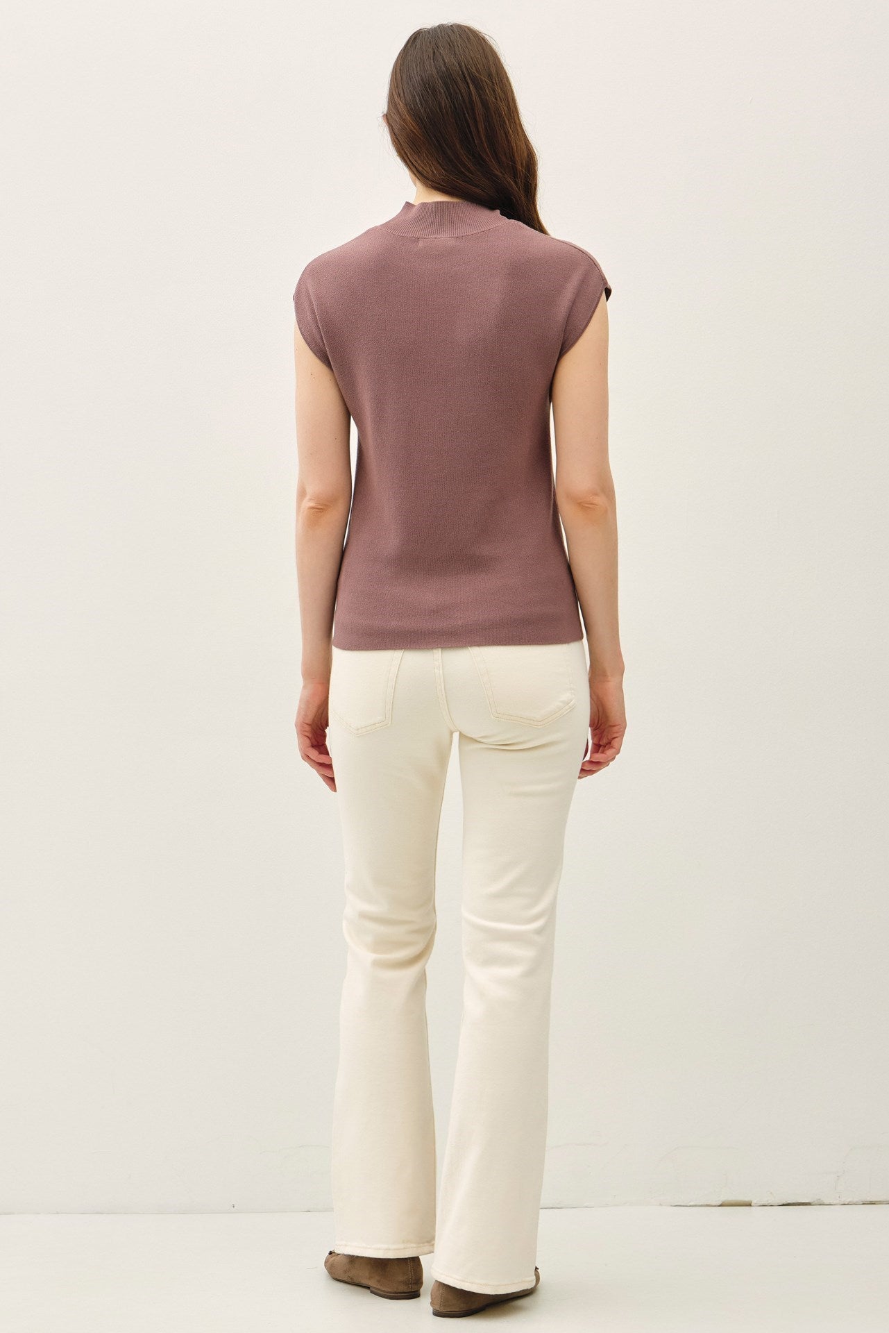 Mason Mock Neck Top- Cocoa