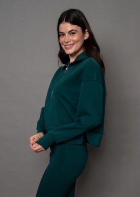 Mayura Signature 1/2 Zip- Dark Green