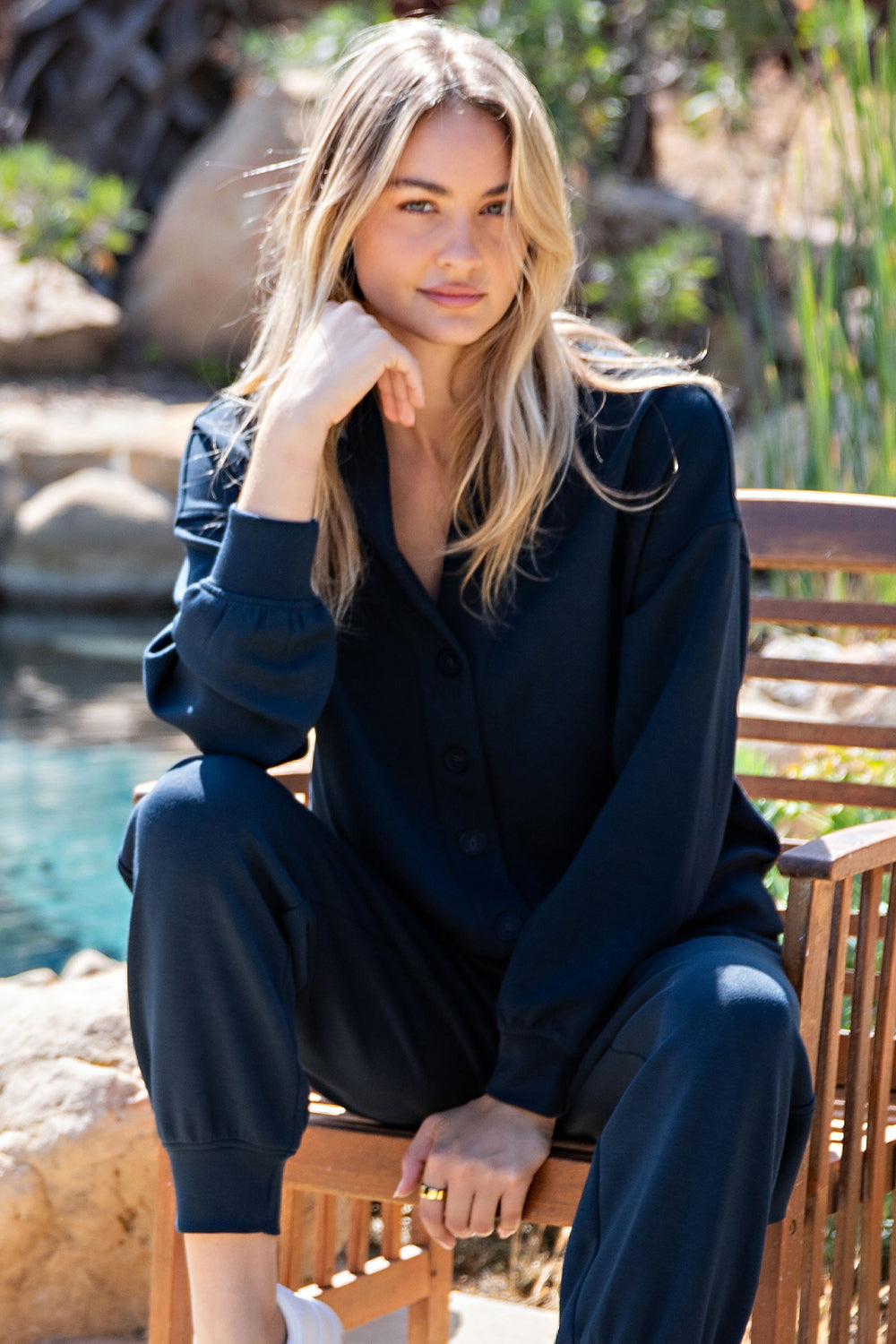 Landyn Modal Cardigan- Teal Navy