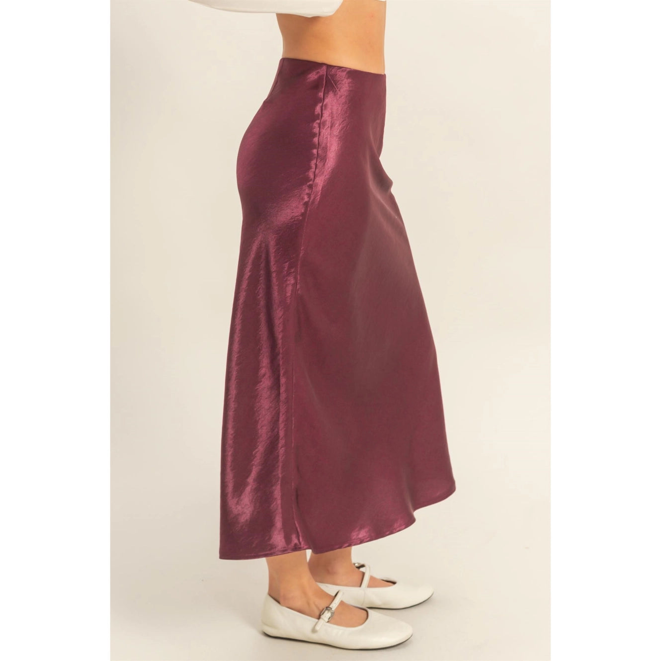 Lilian Satin A-Line Skirt
